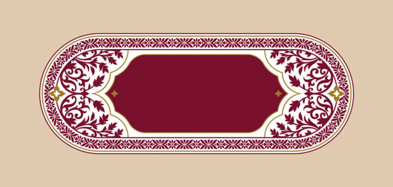 کادر گلدار قرمز طلایی