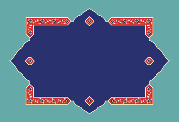 قاب اسلیمی گسترده و کادر تذهیب